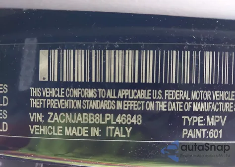 2020 Jeep Renegade Latitude Fwd из США, поврежденный, VIN ZACNJABB8LPL46848